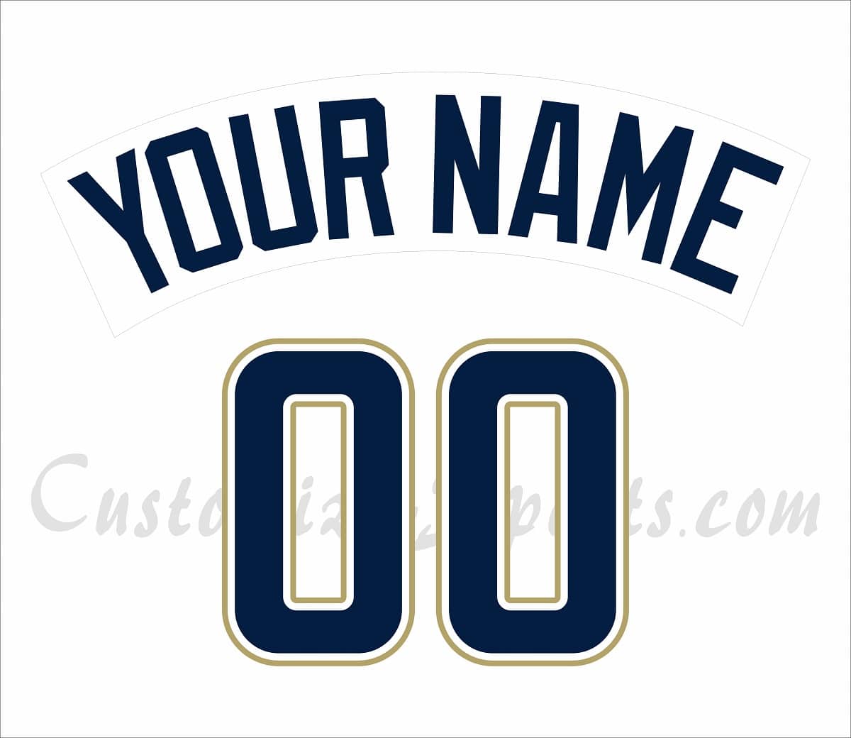 Baseball San Diego Padres Customized Number Kit for 2004-2010 Home jersey