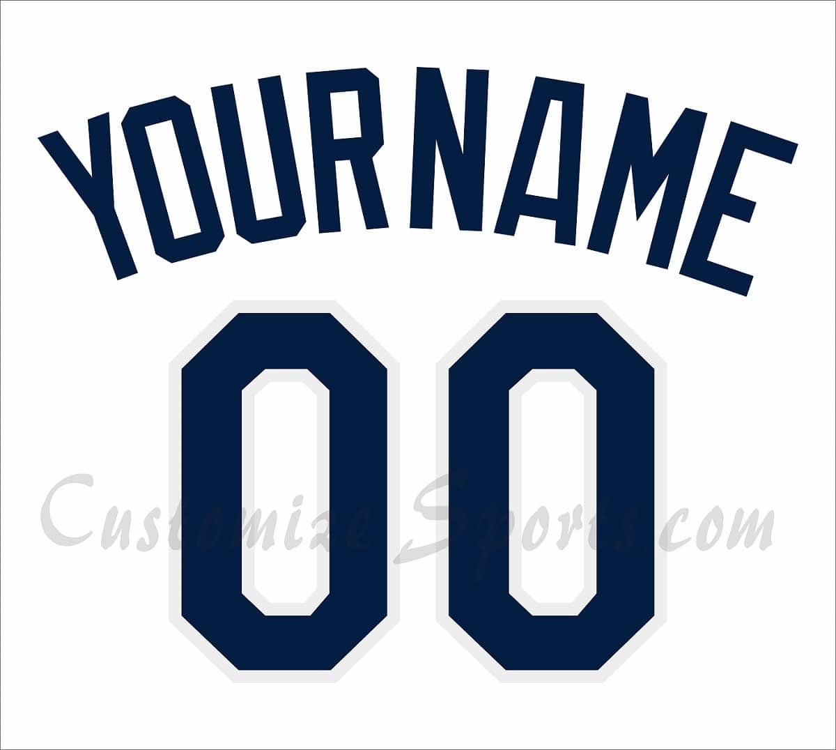 Baseball Tampa Bay Rays Customized Number Kit for 2019-Present Home White Jersey