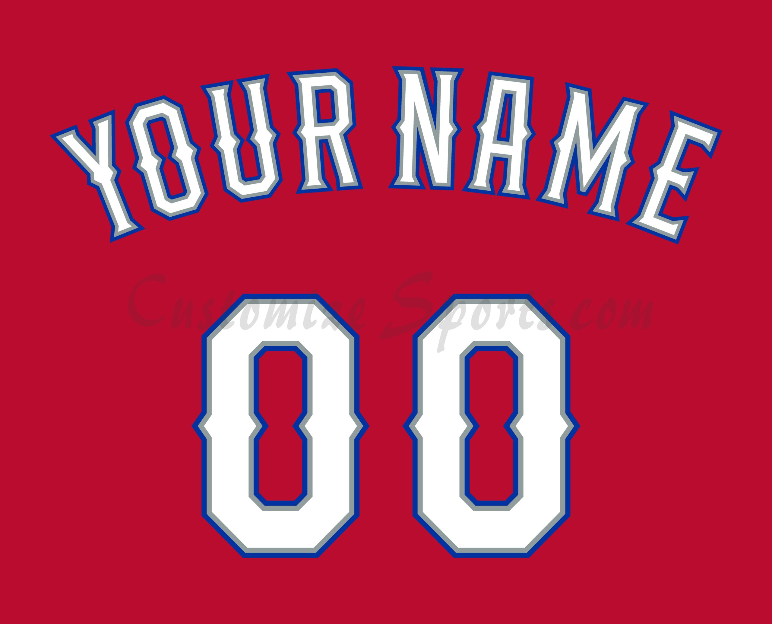 Baseball Texas Rangers Customized Number Kit For 2009-2013 Alternate Red Jersey