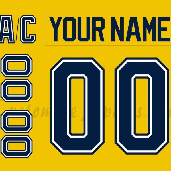 NCAA University of Michigan Customized Number Kit for 2021-2022 Yellow Hockey Jersey