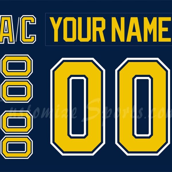 NCAA University of Michigan Customized Number Kit for 2021-Present Navy Hockey Jersey