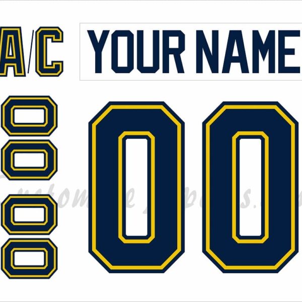 NCAA University of Michigan Customized Number Kit for 2021-Present White Hockey Jersey