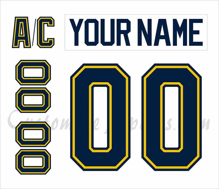 NCAA University of Michigan Customized Number Kit for 2021-Present White Hockey Jersey