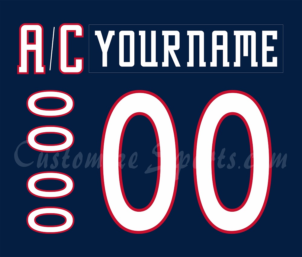 Columbus Blue Jackets Customized Number Kit For 2003-2007 Home Jersey