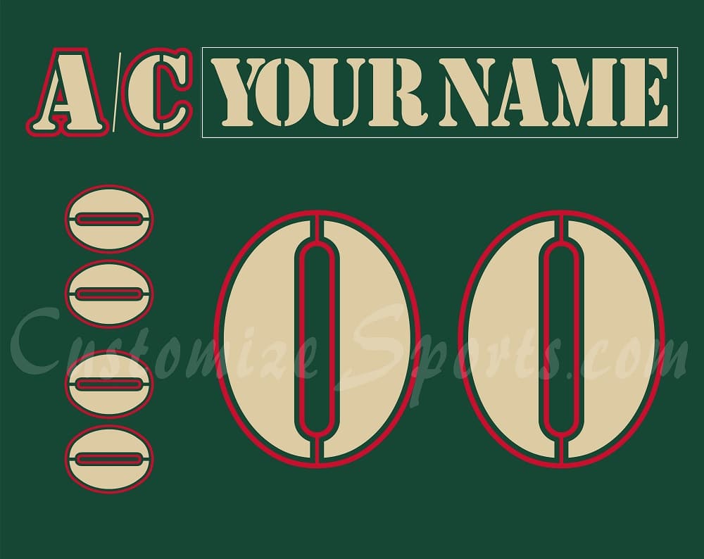 Houston Aeros Customized Number Kit for 2004-2005 Green Jersey