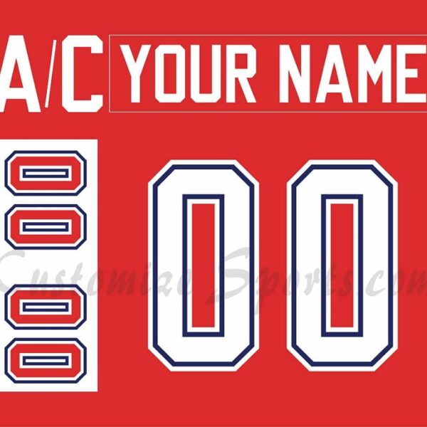 IIHF Team Canada Customized Number Kit for 1984-1986 Red Hockey Jersey