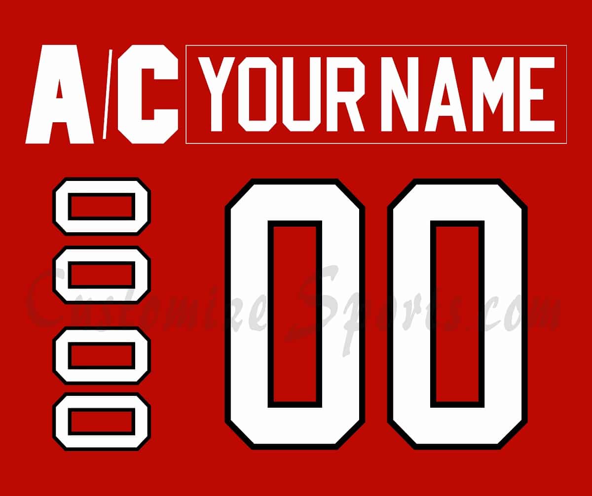 IIHF Team Canada WJC Customized Number Kit for 2010 Red Hockey Jersey