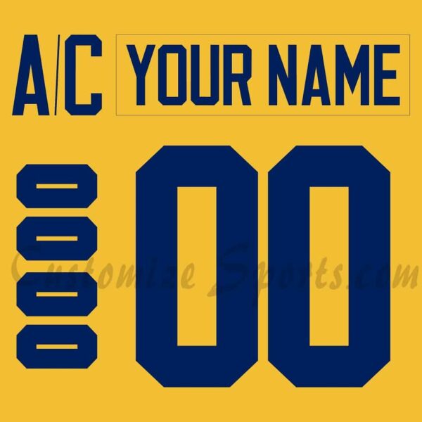 IIHF Team Sweden Customized Number Kit for 1996 Yellow Hockey Jersey