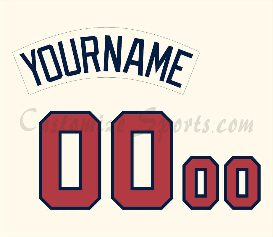 Baseball Atlanta Braves Customized Number Kit for 2012-2013 Home Alternate Jersey