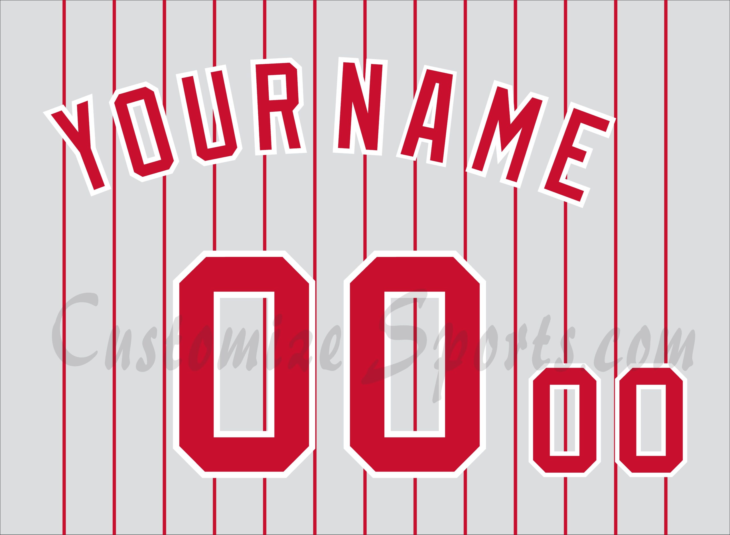 Baseball Cincinnati Reds Customized Number Kit for 1993-1998 Home jersey