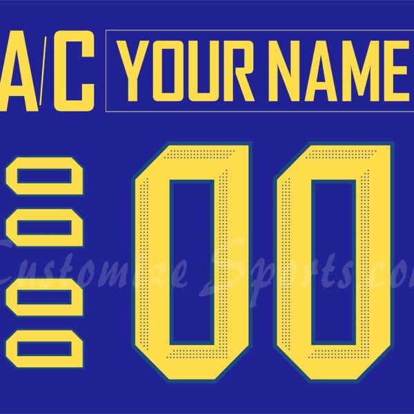 IIHF Team Sweden WJC Customized Number Kit for 2019-2020 Blue Hockey Jersey