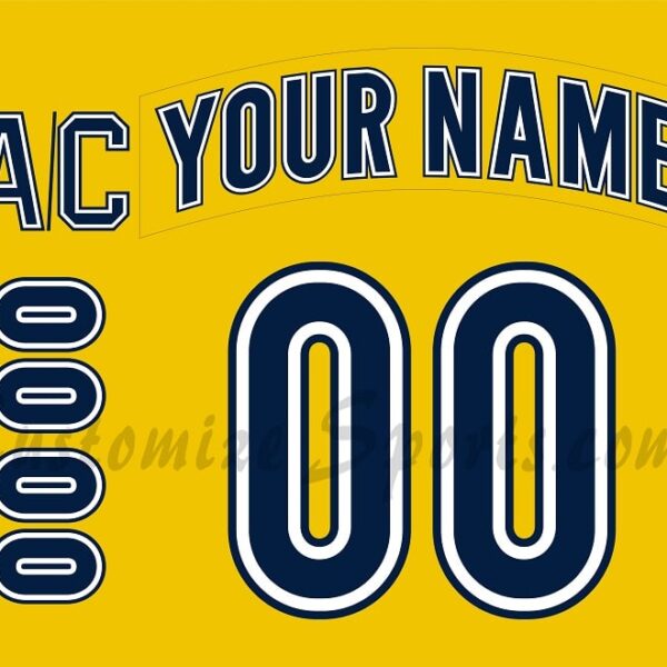 NCAA University of Michigan Customized Number Kit for2007-2008 Yellow Hockey Jersey