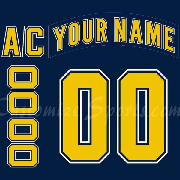 NCAA University of Michigan Customized Number Kit for 2010-2011 Navy Hockey Jersey