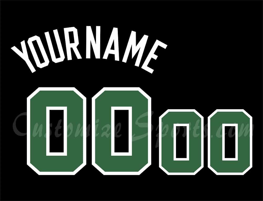 Basketball Boston Celtics Customized Number Kit for 2017-Present Alternate Black Jersey