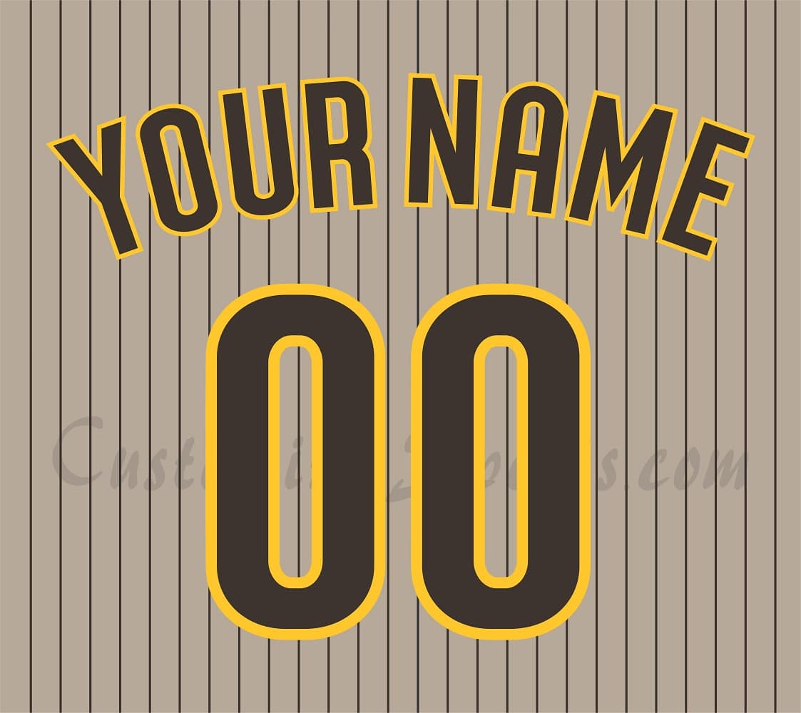 Baseball San Diego Padres Customized Number Kit for 2020-2023 Road Alternate Jersey