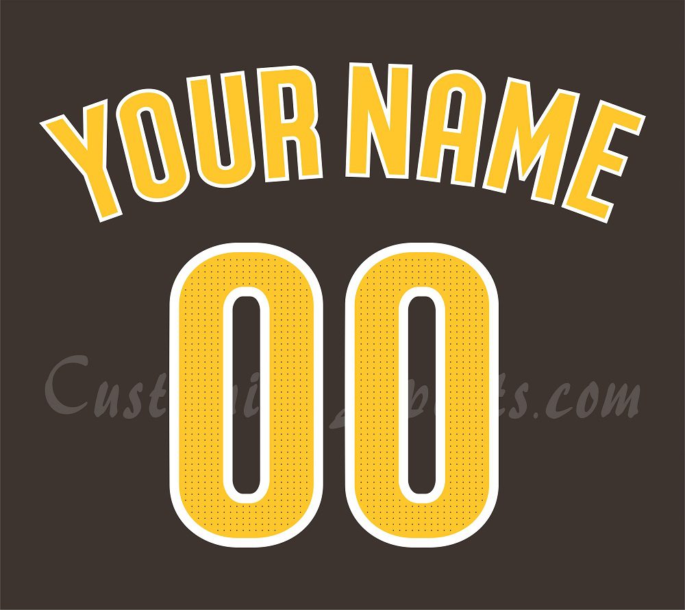 Baseball San Diego Padres Customized Number Kit for 2024 Road Jersey