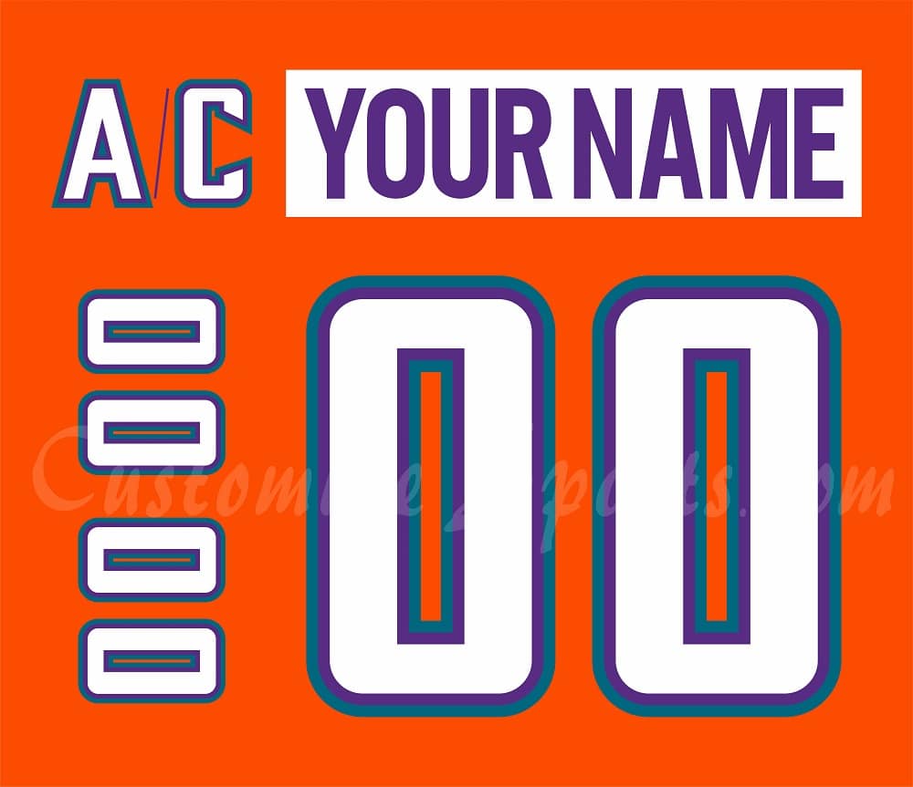 Orlando Solar Bears Customized Number kit for All Star 2015 Orange Jersey