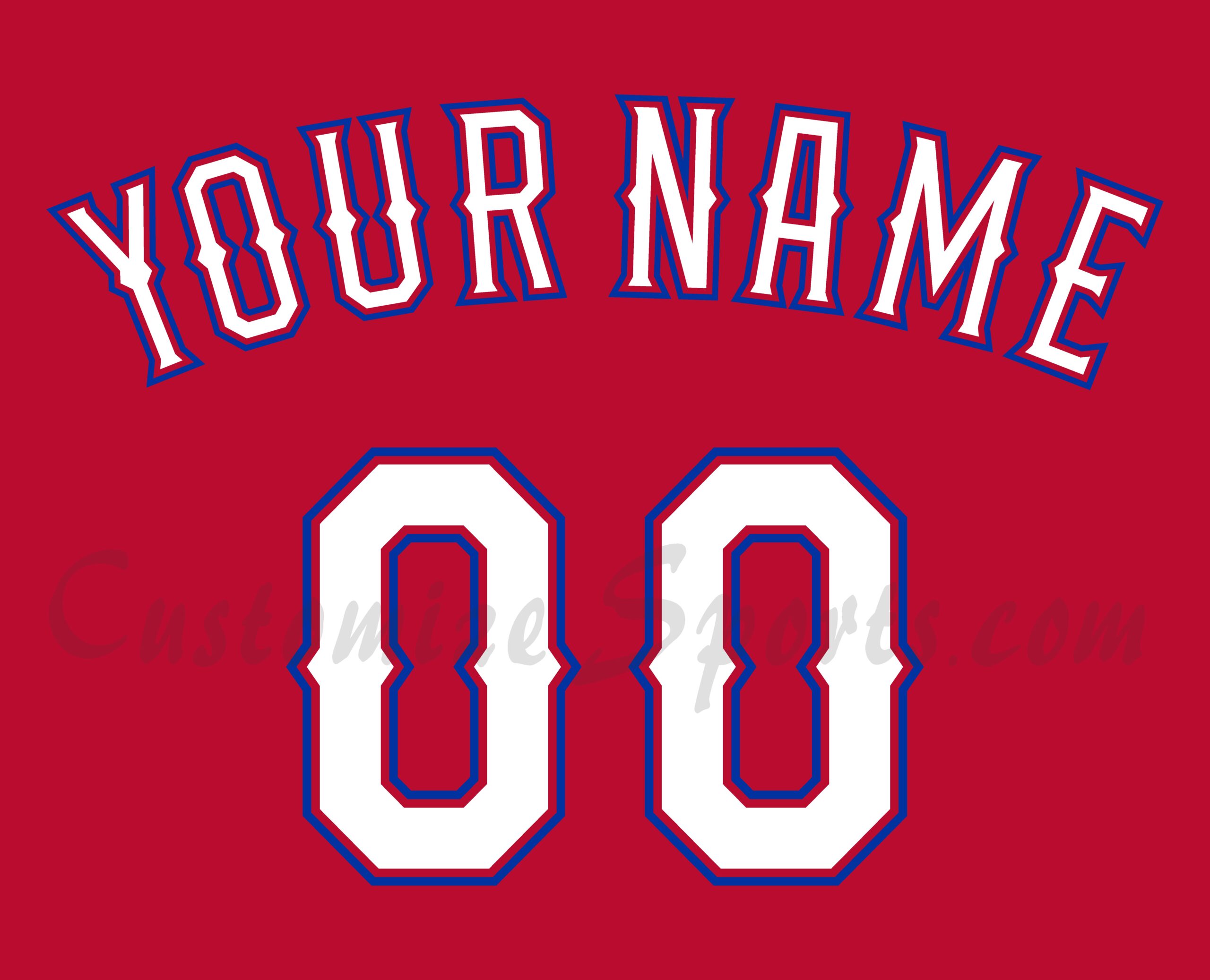 Baseball Texas Rangers Customized Number Kit For 2016-2019 Alternate Red Jersey