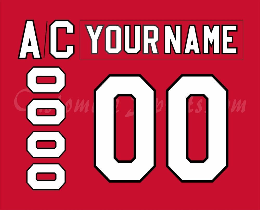 Soo Greyhounds Customized Number Kit For 2004-2005 Red Jersey