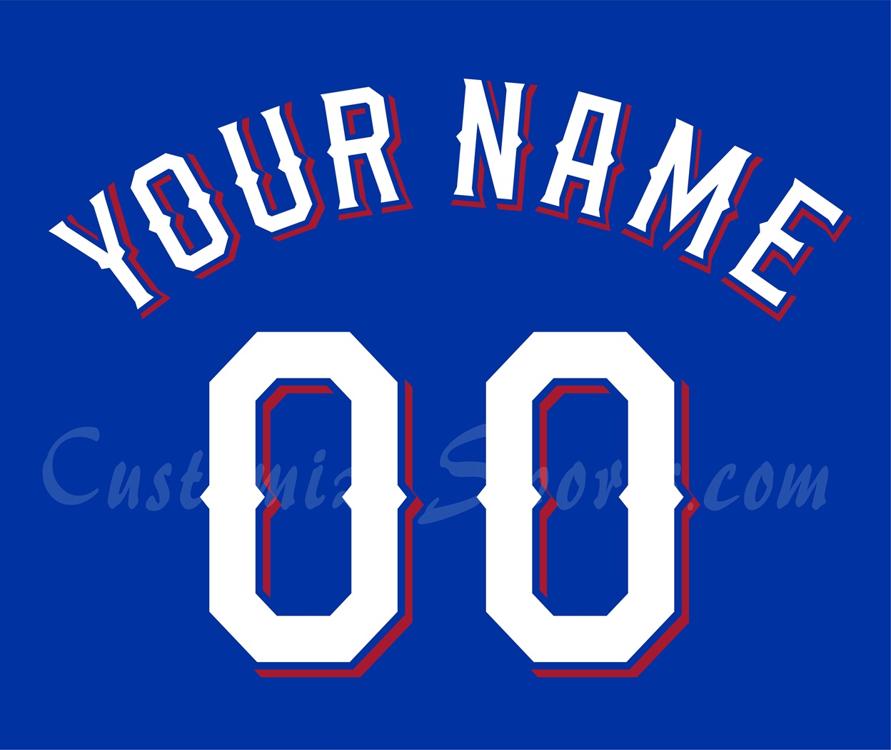 Baseball Texas Rangers Customized Number Kit for 2020-2023 Alternate Blue Jersey