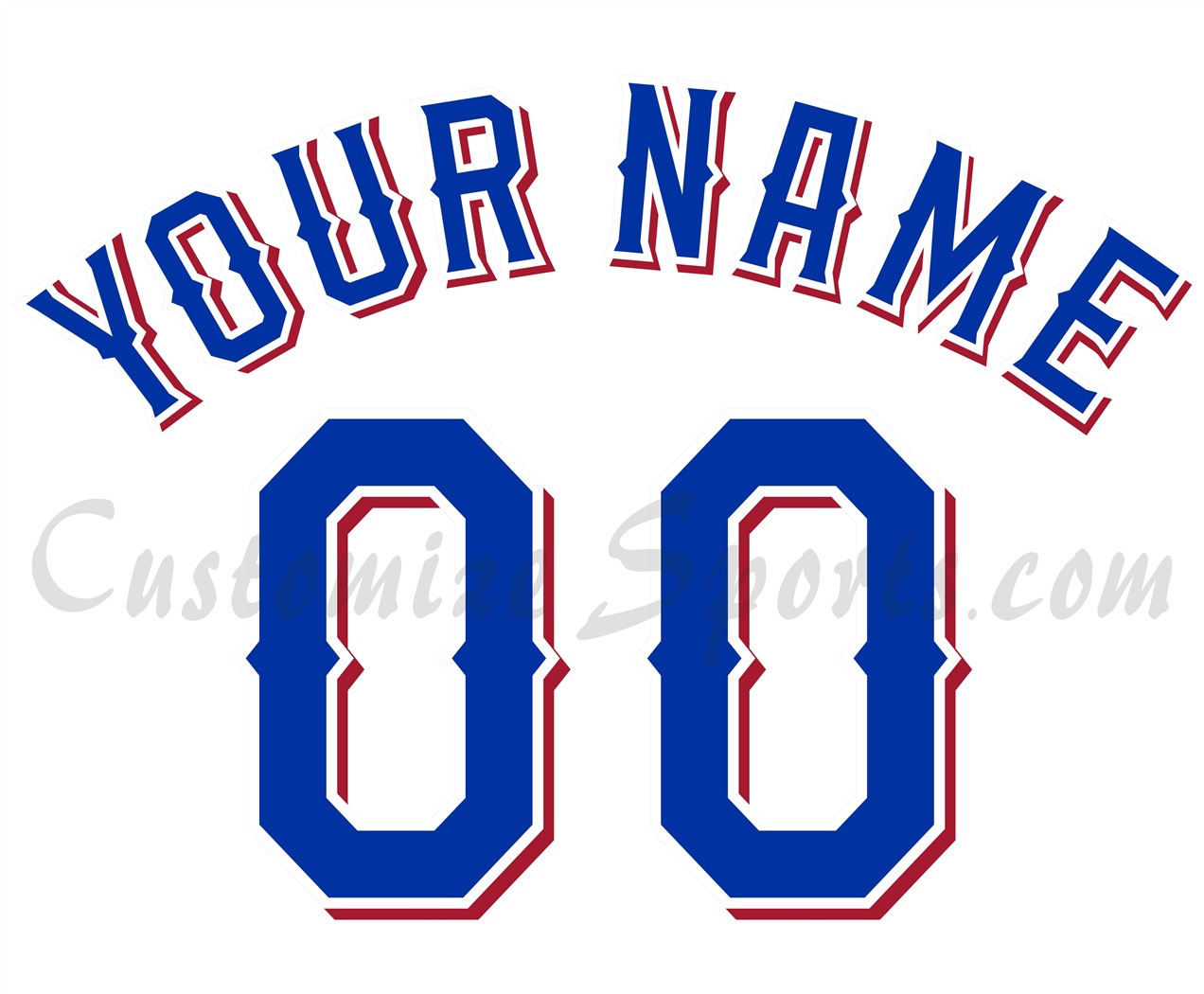 Baseball Texas Rangers Customized Number Kit for 2020-2023 Home White Jersey