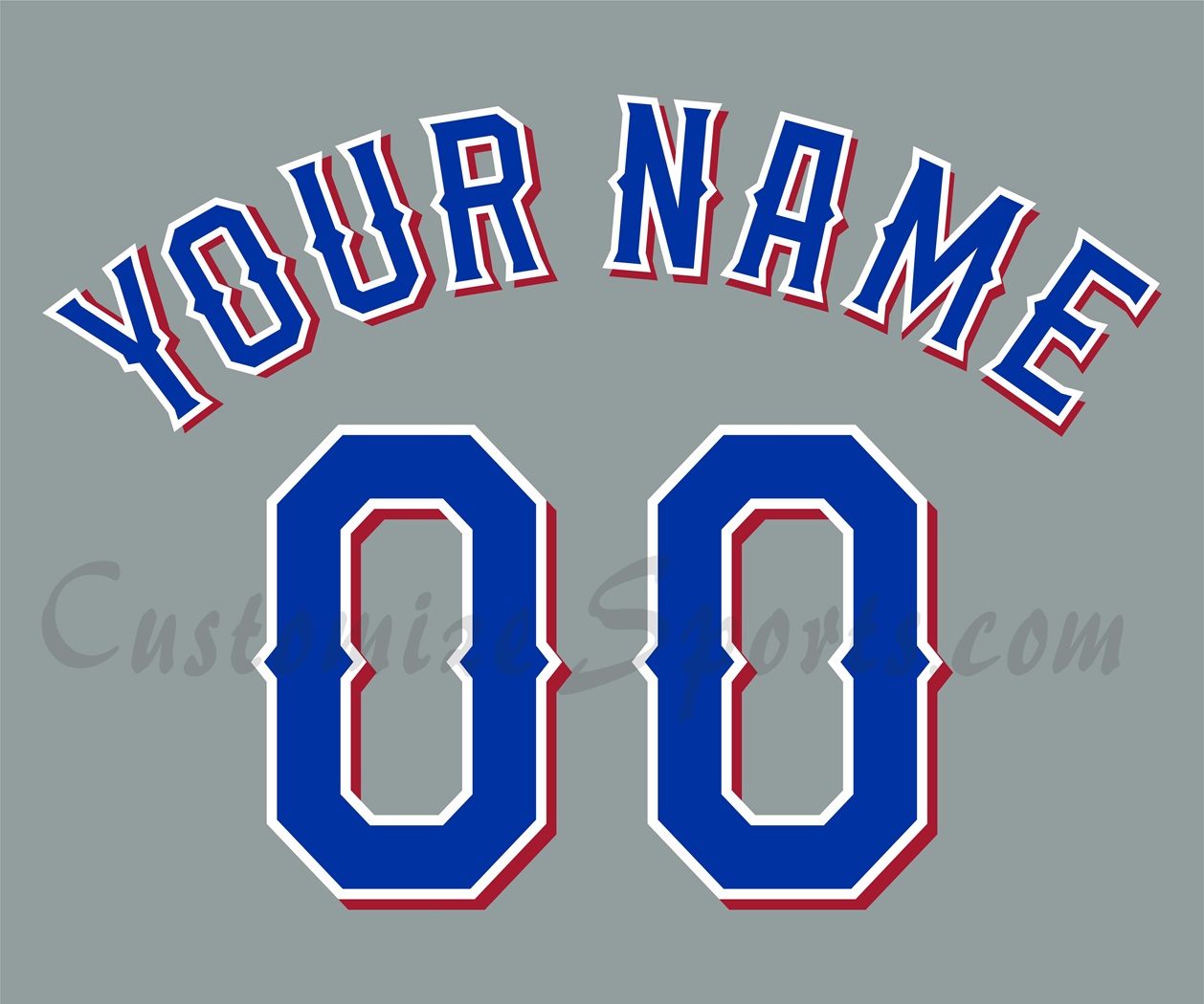 Baseball Texas Rangers Customized Number Kit for 2020-2023 Road Grey Jersey