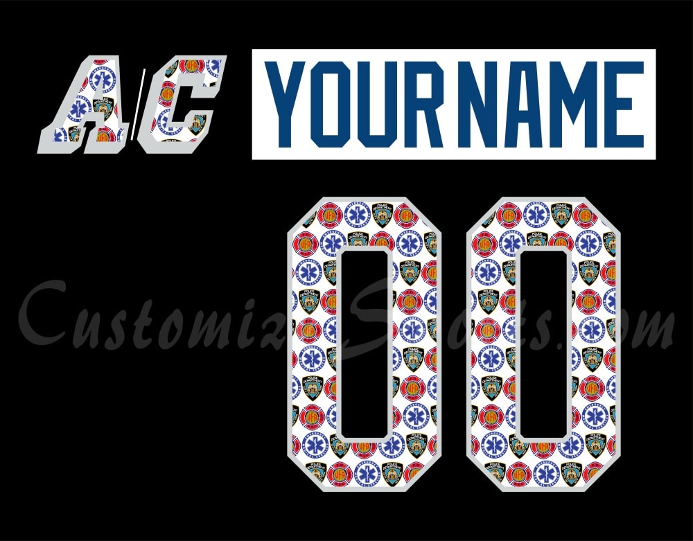 New York Rangers Customized Number Kit For First Responder 2018 Black Jersey