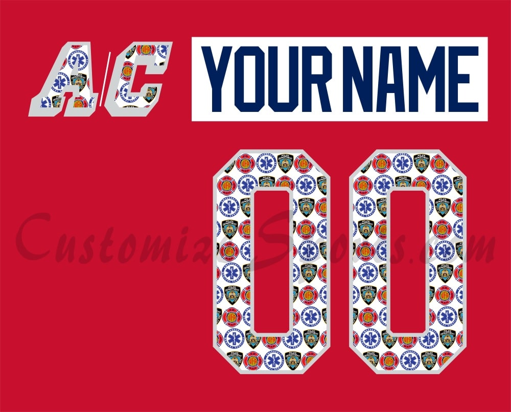 New York Rangers Customized Number Kit For First Responder 2018 Red Jersey