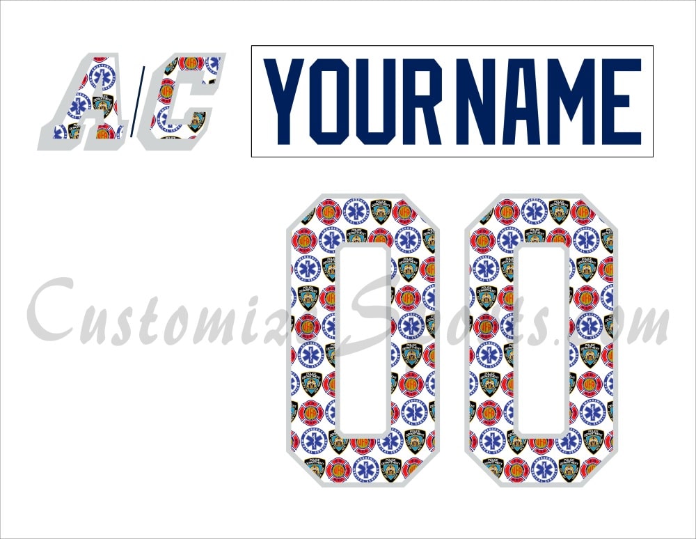 New York Rangers Customized Number Kit For First Responder 2018 White Jersey