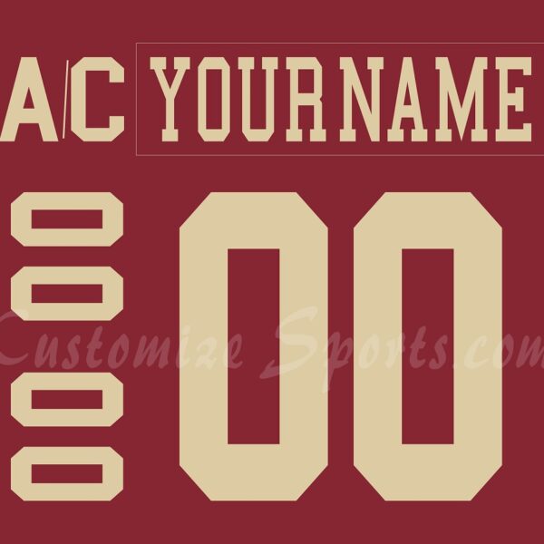 NCAA Boston College Eagles Customized Number Kit For 60's Throwback Maroon Hockey Jersey
