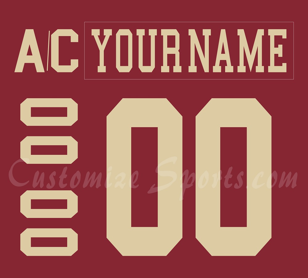 NCAA Boston College Eagles Customized Number Kit For 60's Throwback Maroon Hockey Jersey