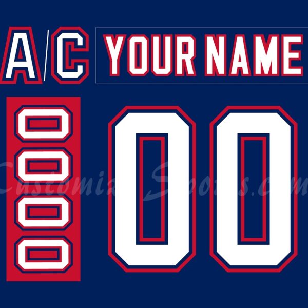 IIHF Team USA Customized Number Kit for 1987-1988 Blue Jersey
