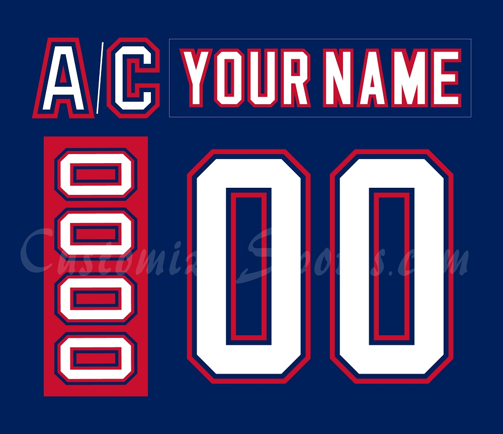 IIHF Team USA Customized Number Kit for 1987-1988 Blue Jersey