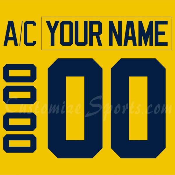 NCAA Michigan Wolverines Customized Number Kit 2023-Present 3rd Hockey Jersey