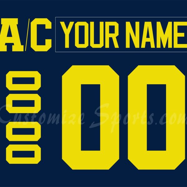 NCAA Michigan Wolverines Customized Number Kit 2023-Present Away Hockey Jersey