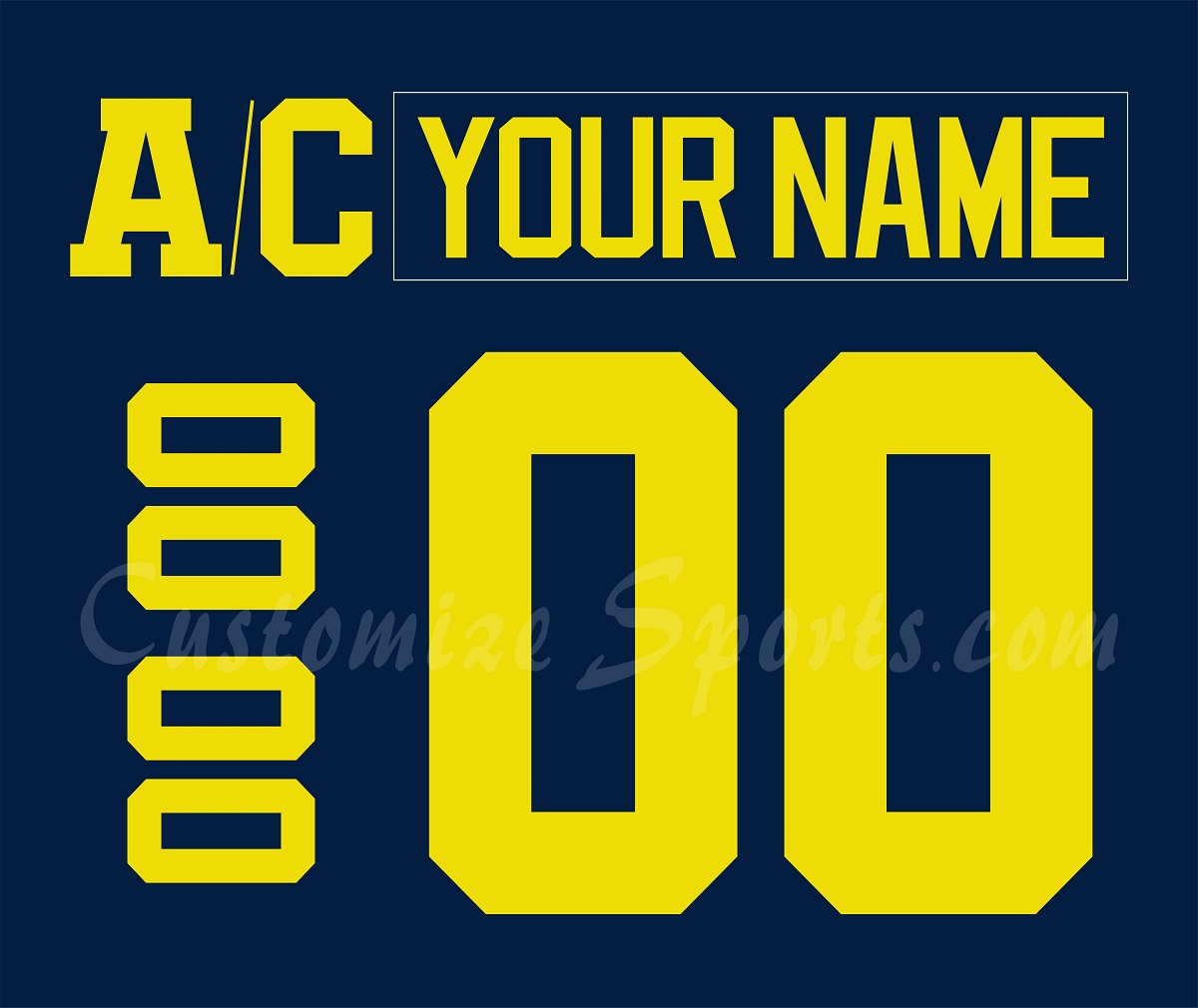 NCAA Michigan Wolverines Customized Number Kit 2023-Present Away Hockey Jersey
