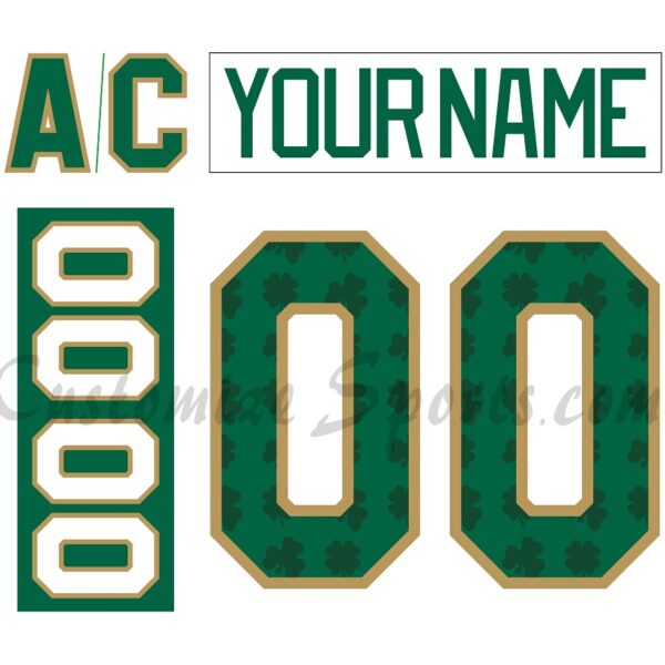 Wilkes Barre Scranton Penguins Customized Number Kit For 2013-2014 St Patrick's Day Jersey