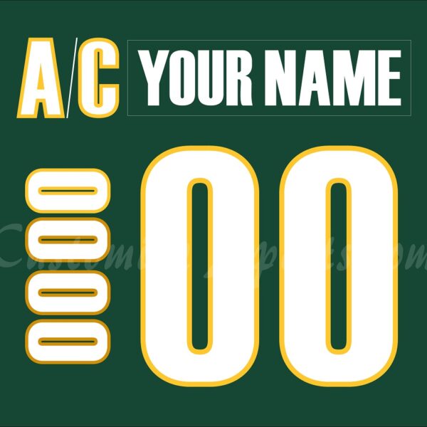NCAA University of Vermont Customized Number Kit for 2010-2014 Away Green Hockey Jersey