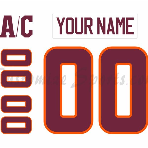 NCAA Virginia Tech Hokies Customized Number Kit for 2023-Present Home Hockey Jersey