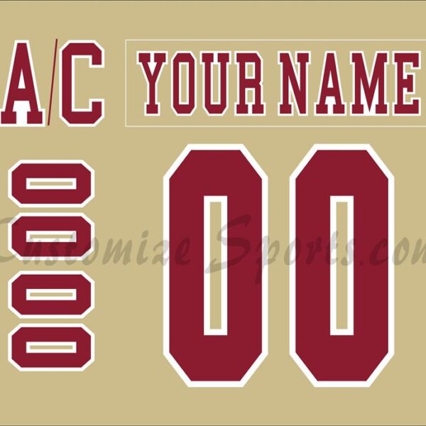 NCAA Boston College Eagles Customized Number Kit For 2024-Present Cream 3rd Hockey Jersey