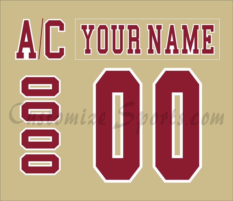 NCAA Boston College Eagles Customized Number Kit For 2024-Present Cream 3rd Hockey Jersey