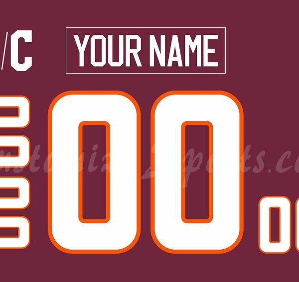 NCAA Virginia Tech Hokies Customized Number Kit for 2023-Present Away Hockey Jersey