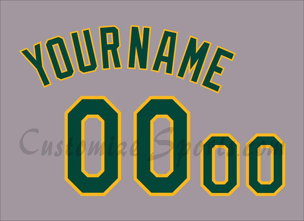Baseball Oakland Athletics Customized Number Kit for 2021-Present Road Jersey