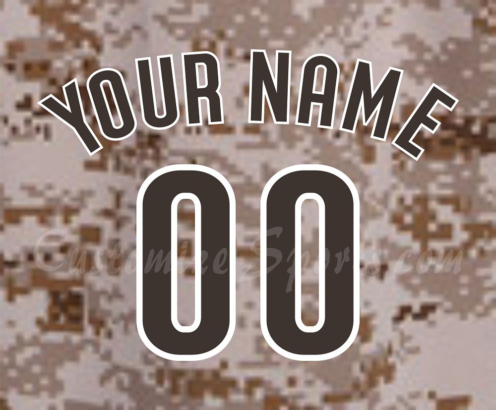 Baseball San Diego Padres Customized Number Kit for 2021-2024 Military Jersey