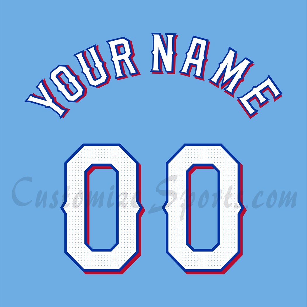 Baseball Texas Rangers Customized Number Kit for 2024 Alt Powder Blue Jersey