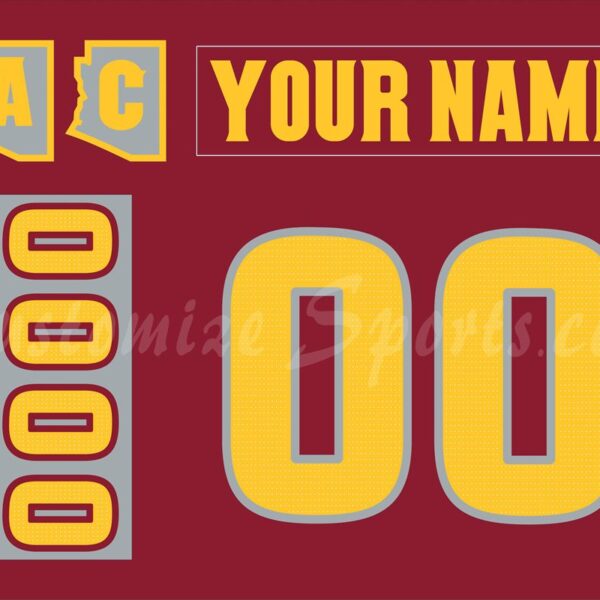 NCAA Arizona State Sun Devils Customized Number Kit For 2017-2021 Away Hockey Jersey