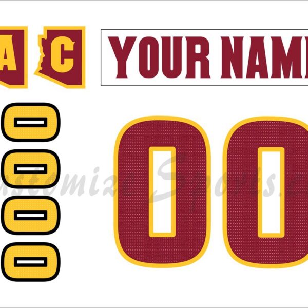NCAA Arizona State Sun Devils Customized Number Kit For 2017-2021 Home Hockey Jersey