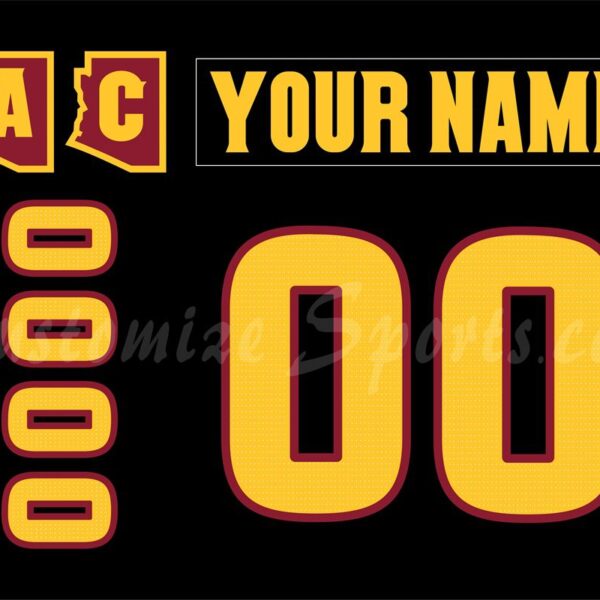 NCAA Arizona State Sun Devils Customized Number Kit For 2018-Present 3rd Black Hockey Jersey