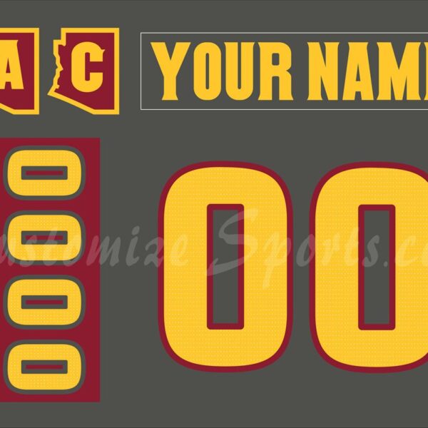 NCAA Arizona State Sun Devils Customized Number Kit For 2019-Present 3rd Grey Hockey Jersey