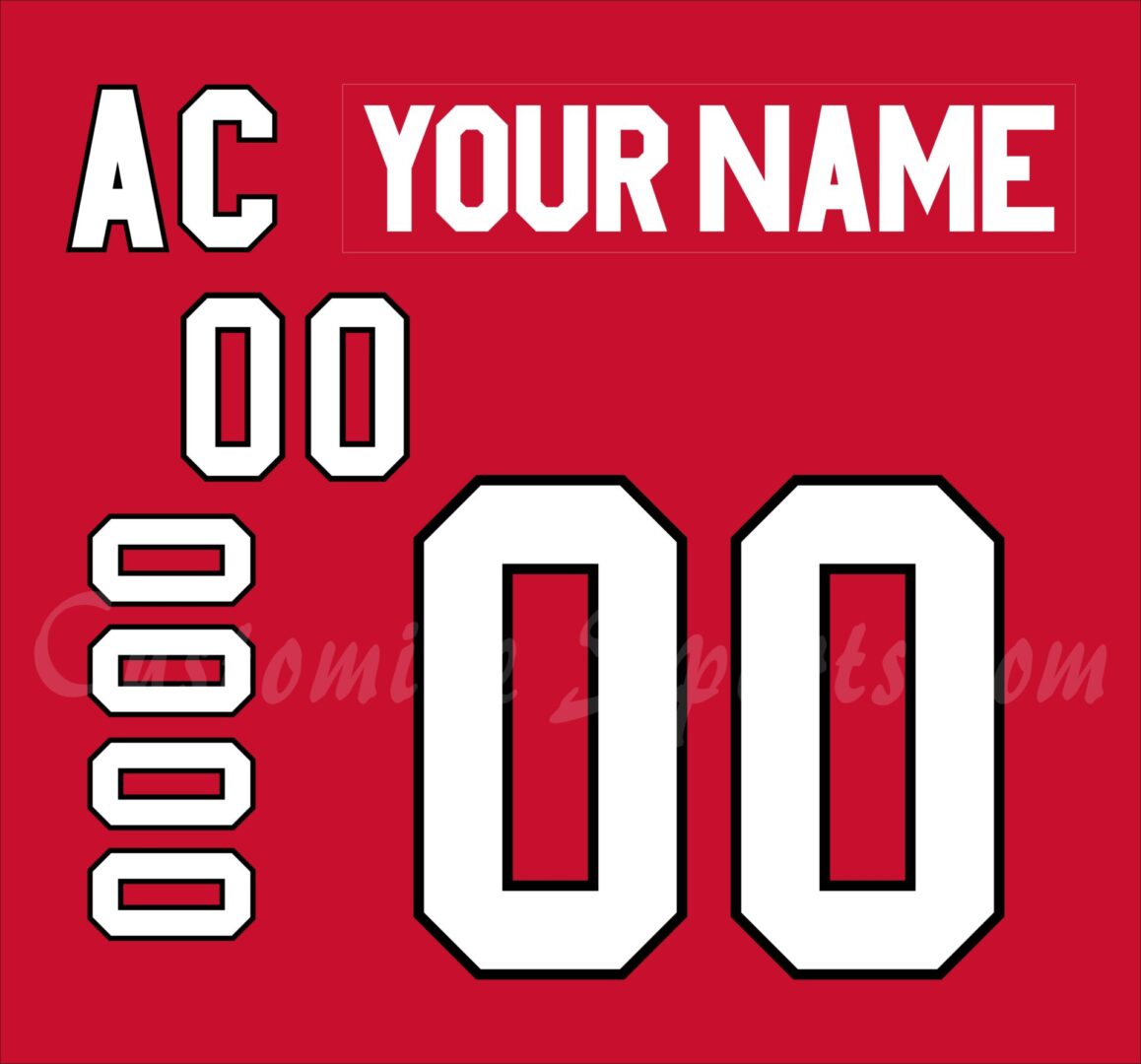 Huntsville Havoc Customized Number Kit for 2019-2021 Red Jersey